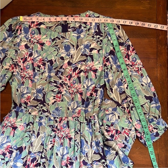 Rare Vintage Liberty of London All Silk Vibrant Floral Print Dress - Picture 10 of 15